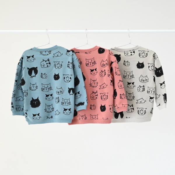 【25FW】いろんなねこ トレーナー / ブルー