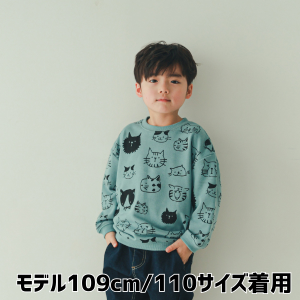 【25FW】いろんなねこ トレーナー / ブルー