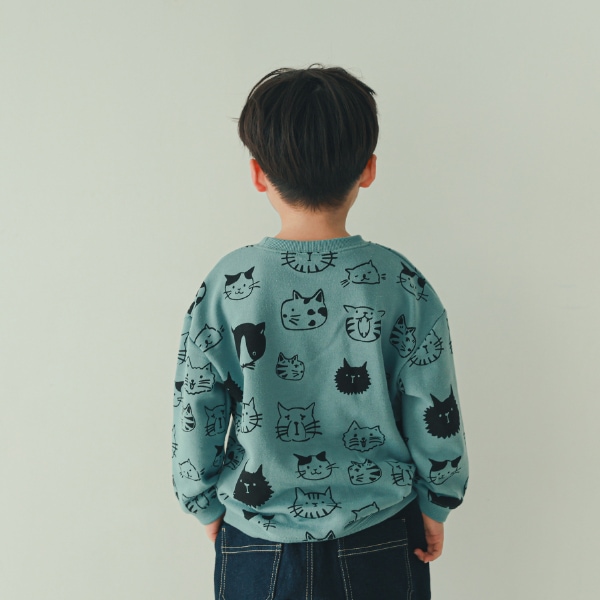 【25FW】いろんなねこ トレーナー / ブルー