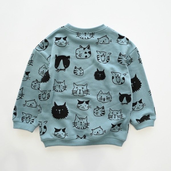 【25FW】いろんなねこ トレーナー / ブルー