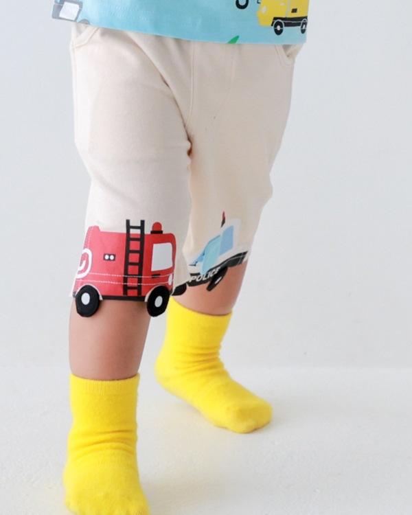 【26SS】働く車 ハーフパンツ / アイボリー