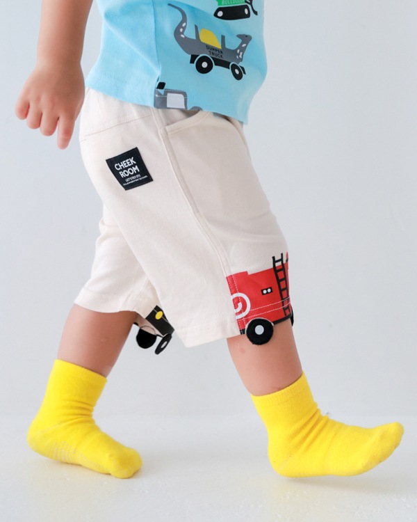 【26SS】働く車 ハーフパンツ / アイボリー