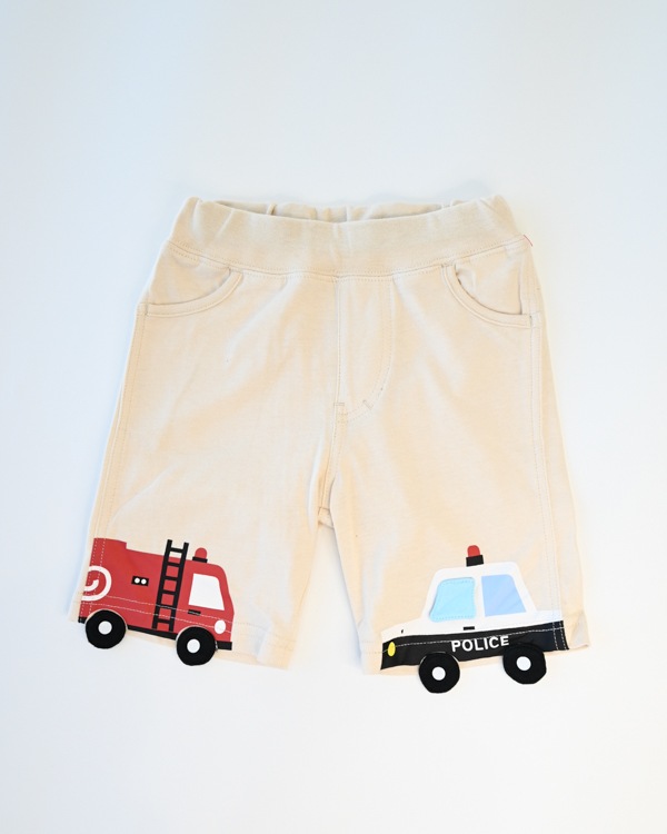 【26SS】働く車 ハーフパンツ / アイボリー