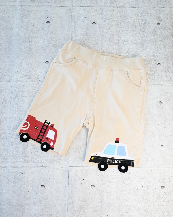 【26SS】働く車 ハーフパンツ / アイボリー