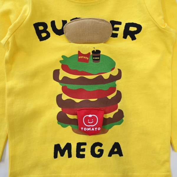 【25FW】メガバーガー ロングＴシャツ / イエロー