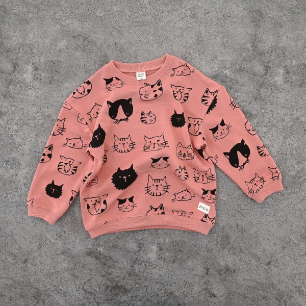 【25FW】いろんなねこ トレーナー / カメオブラウン