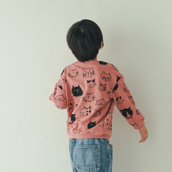 【25FW】いろんなねこ トレーナー / カメオブラウン