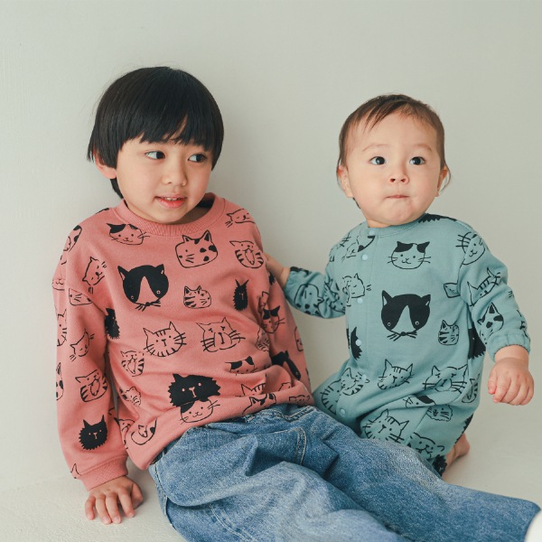 【25FW】いろんなねこ トレーナー / カメオブラウン