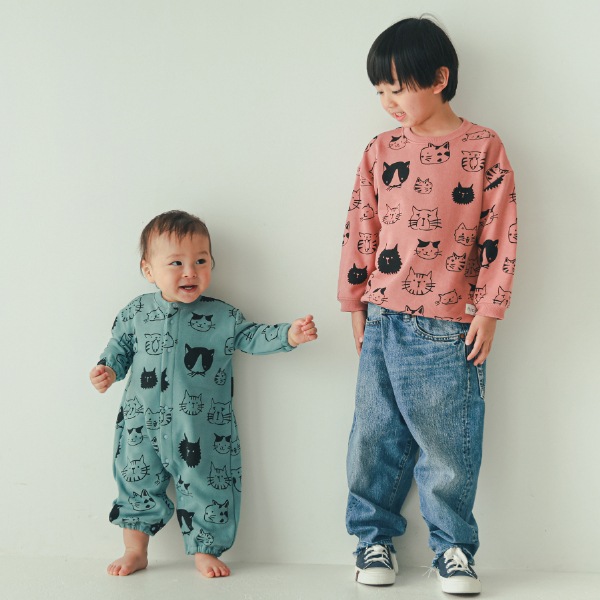 【25FW】いろんなねこ トレーナー / カメオブラウン