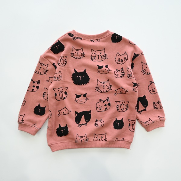 【25FW】いろんなねこ トレーナー / カメオブラウン