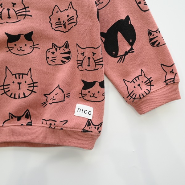 【25FW】いろんなねこ トレーナー / カメオブラウン