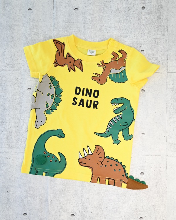 【26SS】恐竜たくさん Tシャツ / イエロー