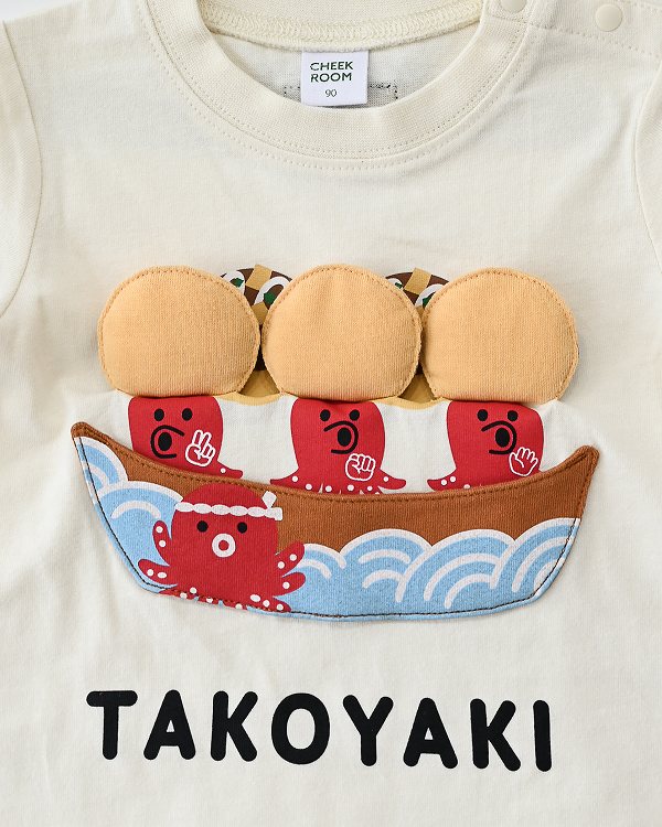 【チークルーム】たこ焼き Tシャツ / オフホワイト  
