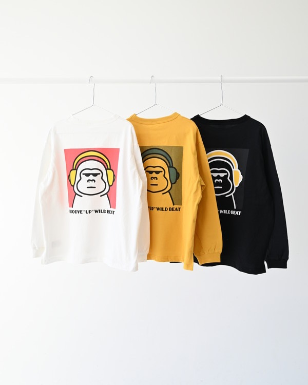 【ジーンズベー】TUNES GORILLA ロングTシャツ / ブラック 