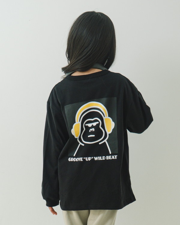 【ジーンズベー】TUNES GORILLA ロングTシャツ / ブラック 