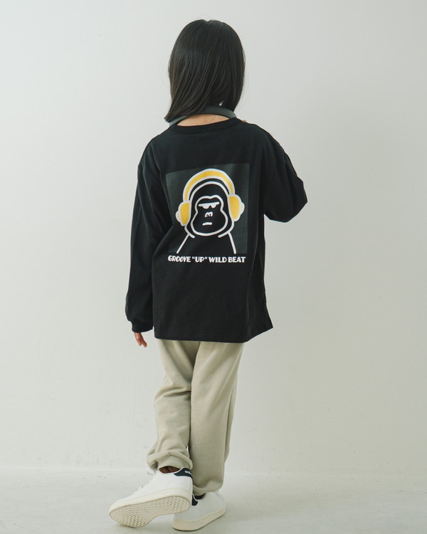 【ジーンズベー】TUNES GORILLA ロングTシャツ / ブラック 