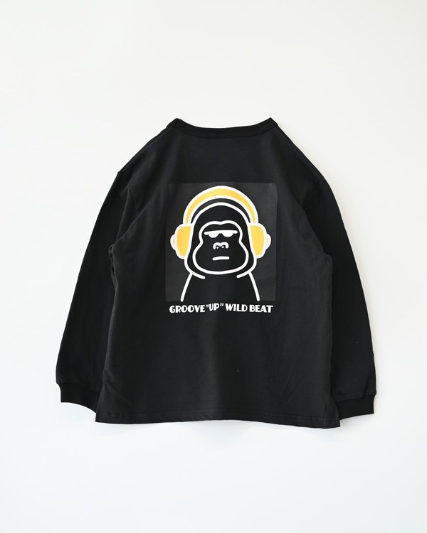 【ジーンズベー】TUNES GORILLA ロングTシャツ / ブラック 