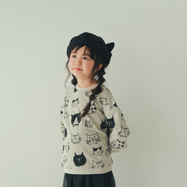 【25FW】いろんなねこ トレーナー / グレー