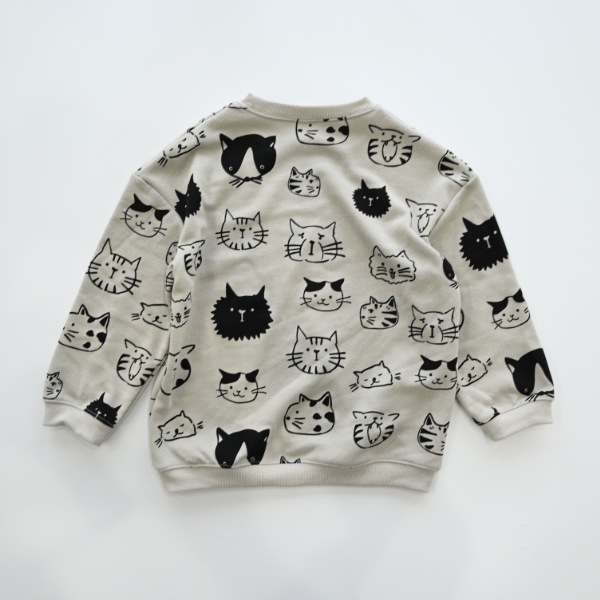 【25FW】いろんなねこ トレーナー / グレー