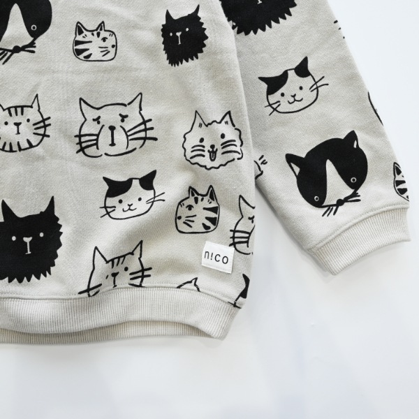 【25FW】いろんなねこ トレーナー / グレー