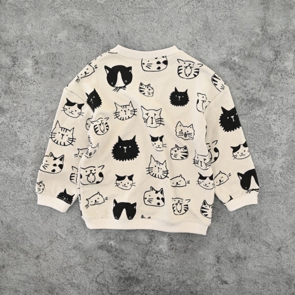【25FW】いろんなねこ トレーナー / グレー
