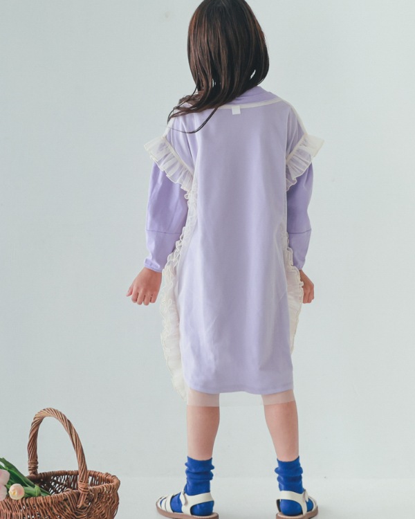 【エヌエイチティー】フリルチュールワンピース / アイボリー