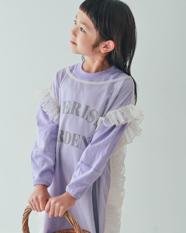 【エヌエイチティー】フリルチュールワンピース / アイボリー