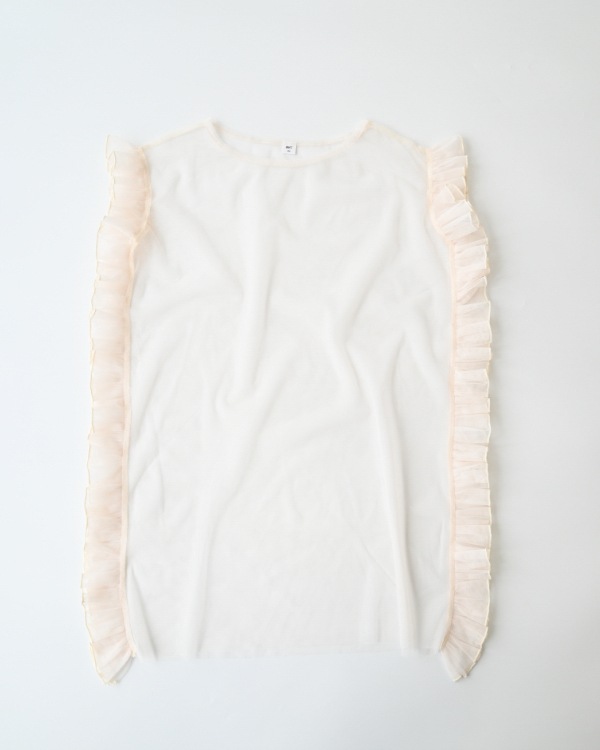 【エヌエイチティー】フリルチュールワンピース / アイボリー