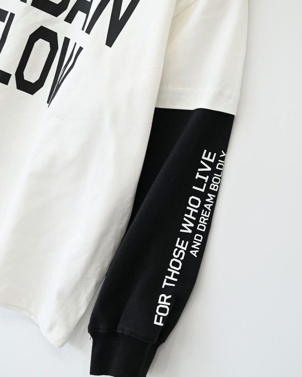 【ジーンズベー】URBAN レイヤードロングTシャツ / オフホワイト