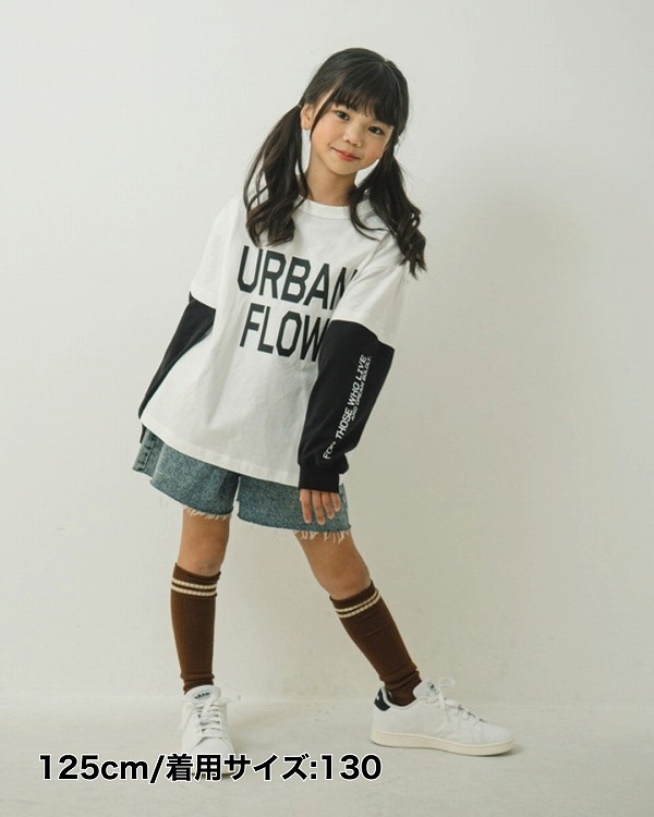【ジーンズベー】URBAN レイヤードロングTシャツ / オフホワイト