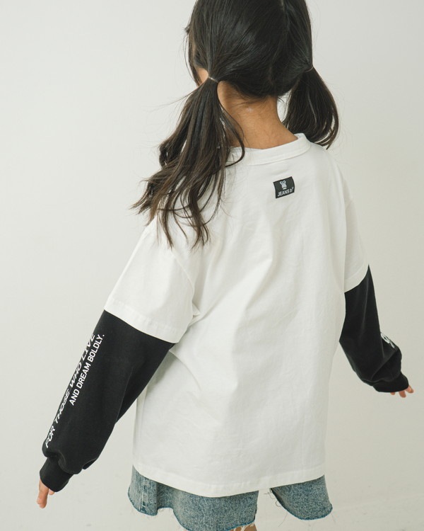 【ジーンズベー】URBAN レイヤードロングTシャツ / オフホワイト