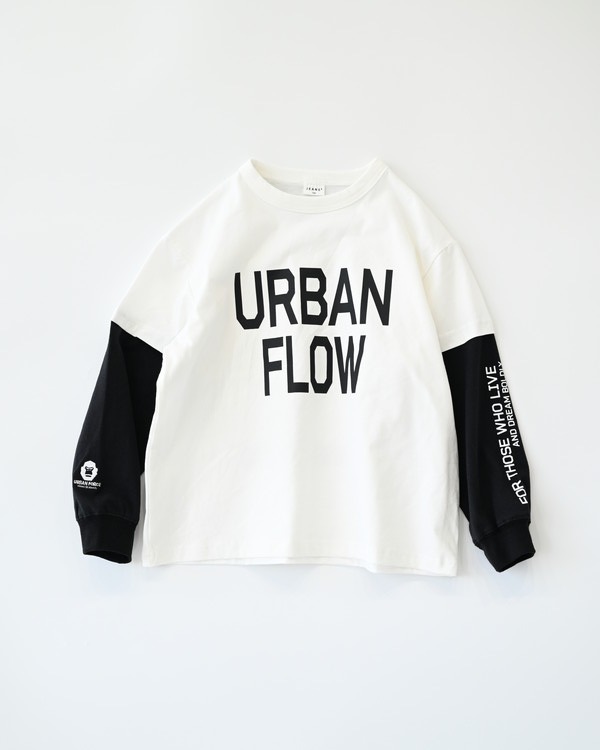 【ジーンズベー】URBAN レイヤードロングTシャツ / オフホワイト