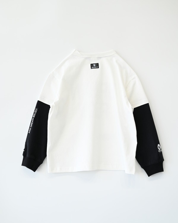 【ジーンズベー】URBAN レイヤードロングTシャツ / オフホワイト