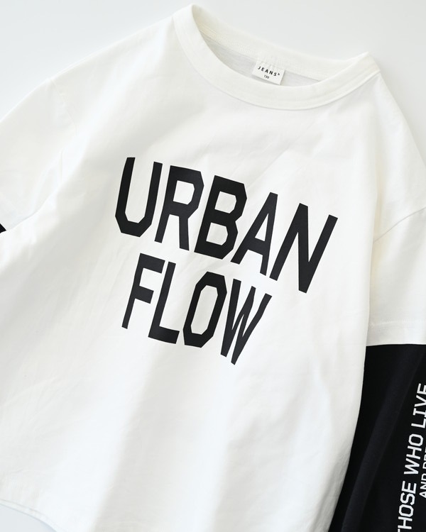 【ジーンズベー】URBAN レイヤードロングTシャツ / オフホワイト