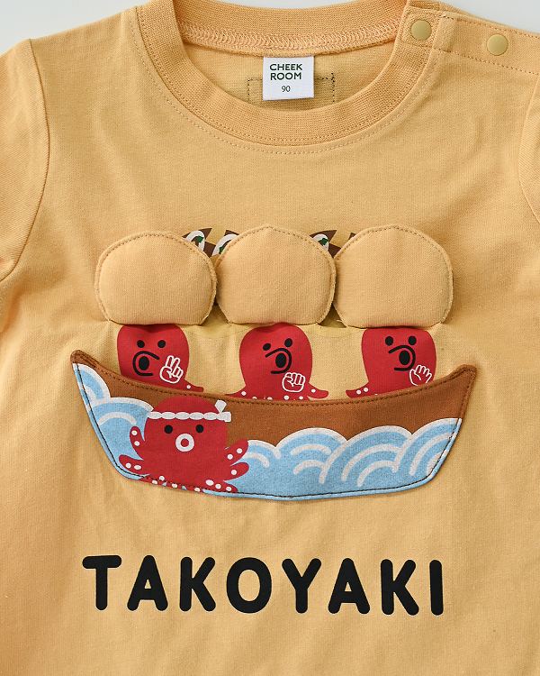 【チークルーム】たこ焼き Tシャツ / オレンジ  