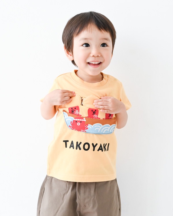 【チークルーム】たこ焼き Tシャツ / オレンジ  