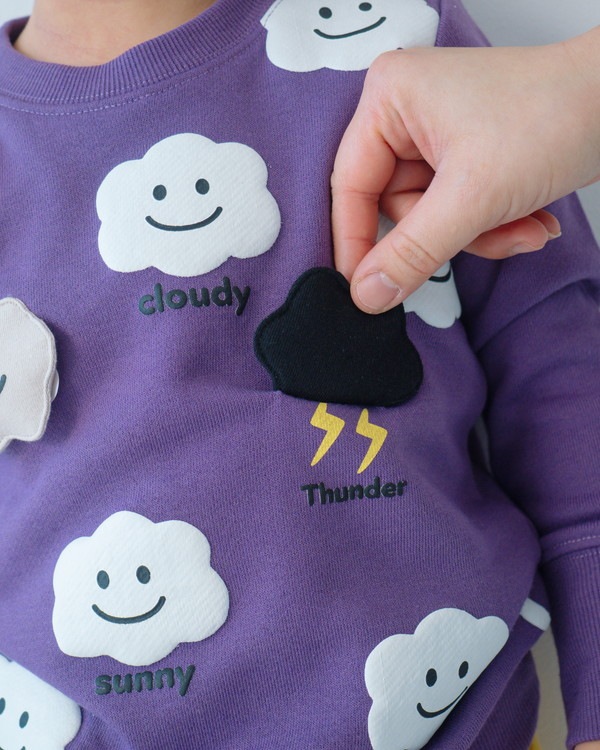 【チークルーム】雲たくさん トレーナー / パープル