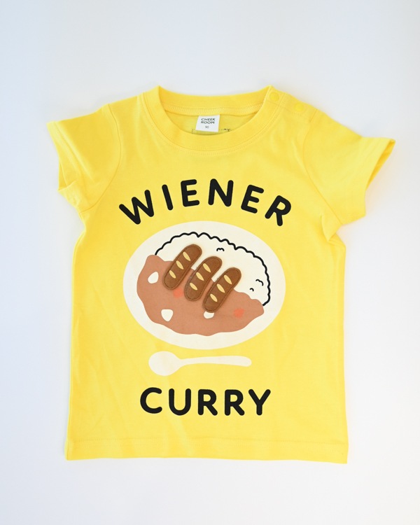 【チークルーム】ウインナーカレー Tシャツ / イエロー