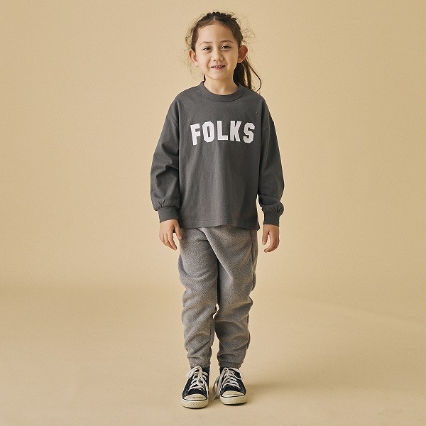 【25FW】FOLKS L/S Tシャツ / チャコールグレー