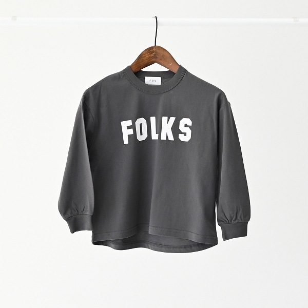 【25FW】FOLKS L/S Tシャツ / チャコールグレー