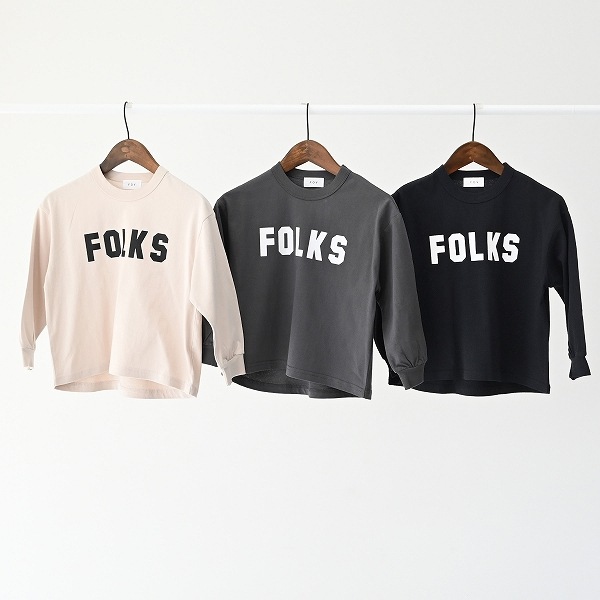 【25FW】FOLKS L/S Tシャツ / チャコールグレー