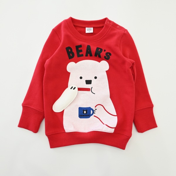 【25FW】しろくまの歯磨き　トレーナー / レッド