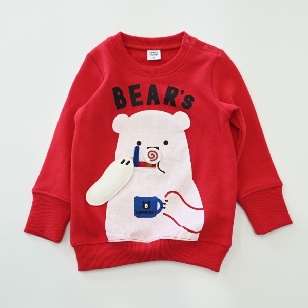 【25FW】しろくまの歯磨き　トレーナー / レッド