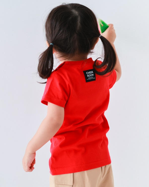 【チークルーム】ウインナーカレー Tシャツ / レッド