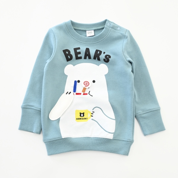 【25FW】しろくまの歯磨き トレーナー / ブルー