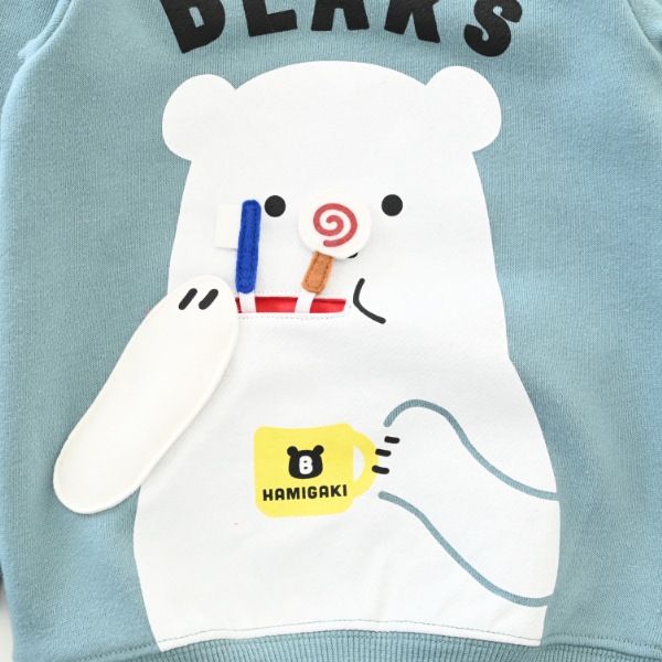 【25FW】しろくまの歯磨き トレーナー / ブルー