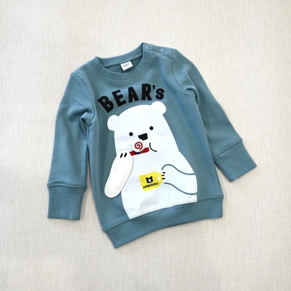 【25FW】しろくまの歯磨き トレーナー / ブルー
