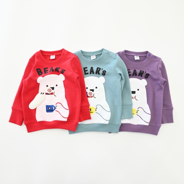 【25FW】しろくまの歯磨き トレーナー / ブルー