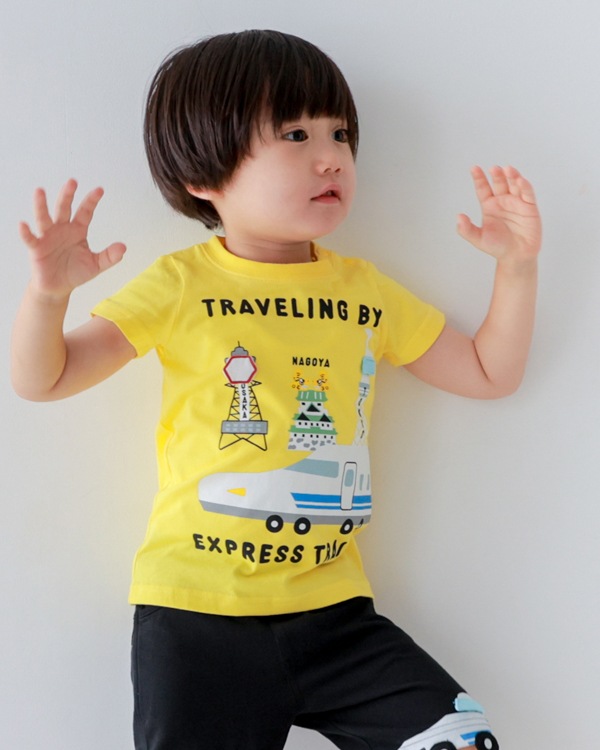 【チークルーム】ご当地新幹線 Tシャツ / イエロー