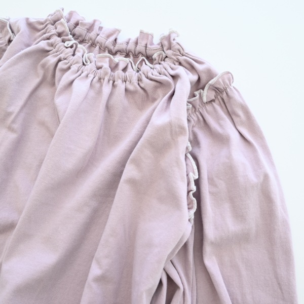 【25PS】メローギャザーロングTシャツ / ラベンダー